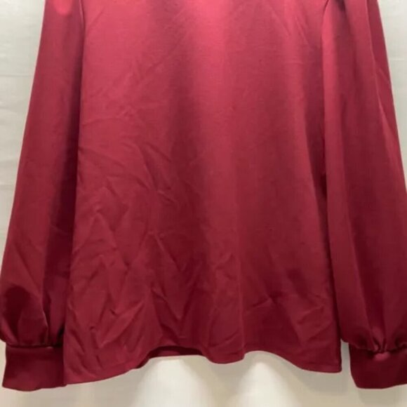 Express Blouse Women's Size XL Maroon Long Sleeve Dark Red Ladies Top Shirt EUC - Picture 3 of 10